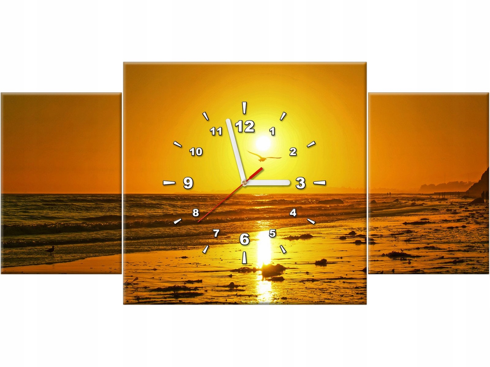 

Obraz z zegarem Zachód Słońca Morze 80x40 prezent