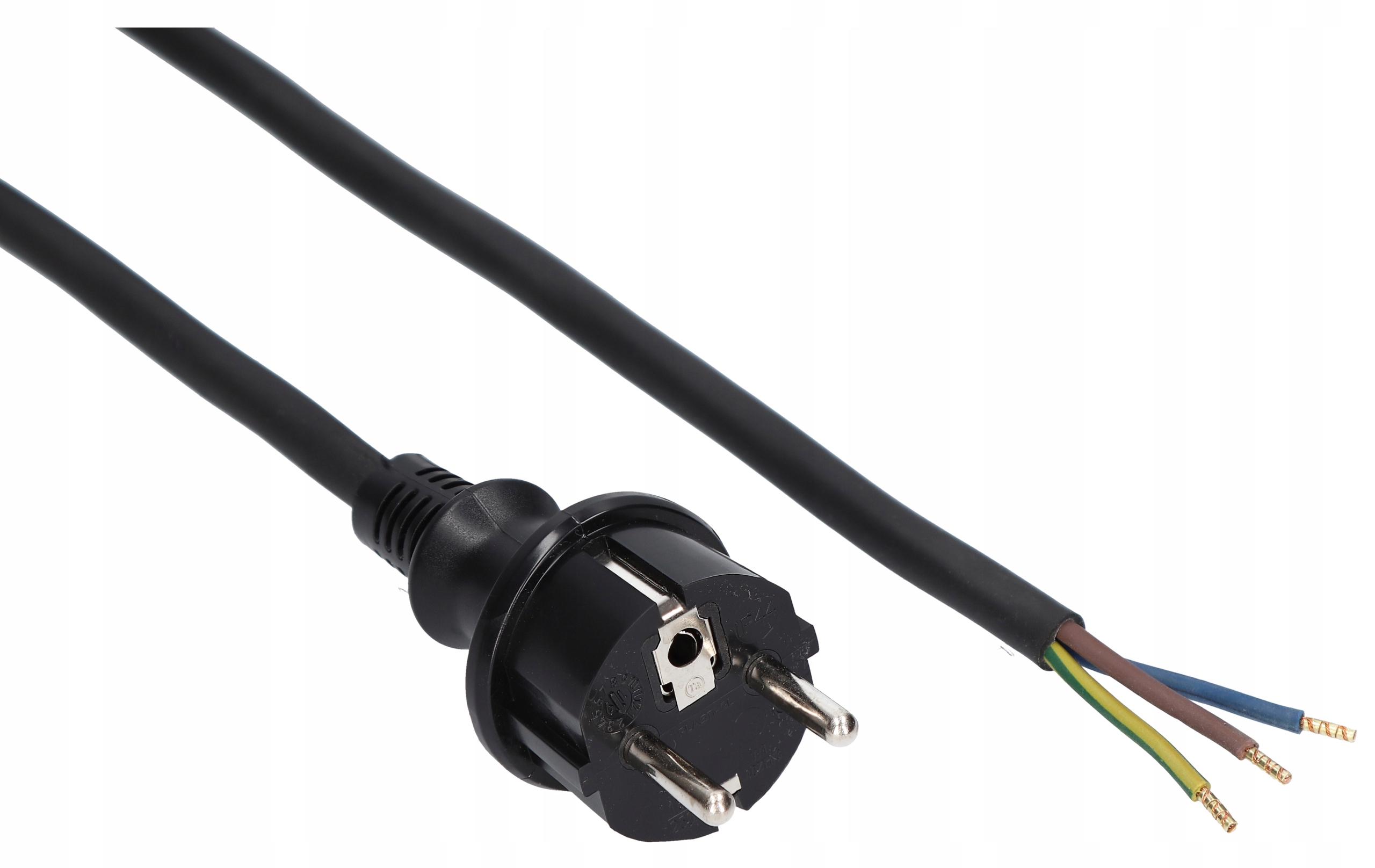 2x Připojovací kabel 3 m s přímou zástrčkou 250 V 16 A 3x2,5 mm² IP44 H05RR