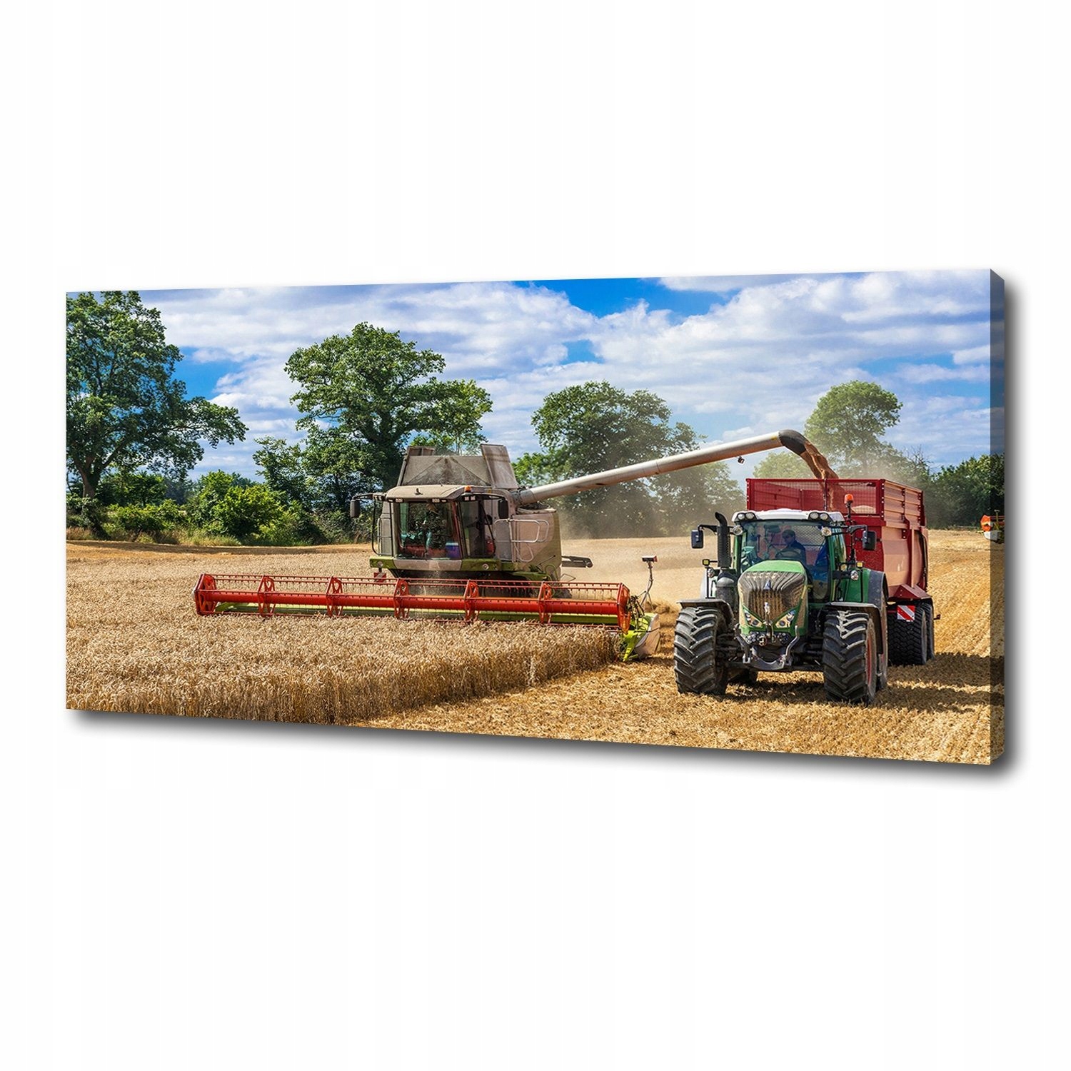 

Foto obraz na płótnie Kombajn i ciągnik 125x50 cm