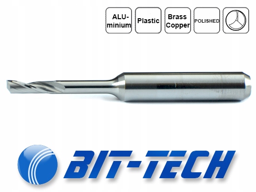 Frez VHM 1 piórowy 3 x 21mm do ALUMINIUM PCV PLEXI Marka Bit-Tech