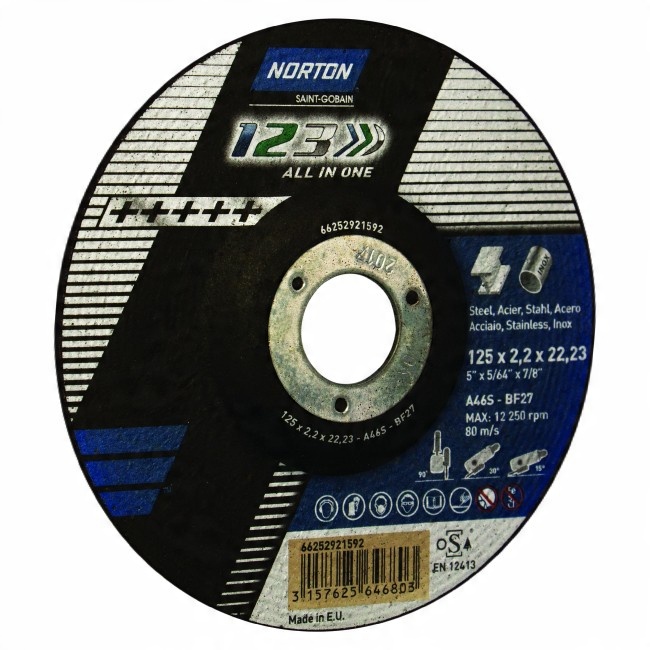 

Tarcza Do Cięcia Stali 125 x 2,2 Norton 123
