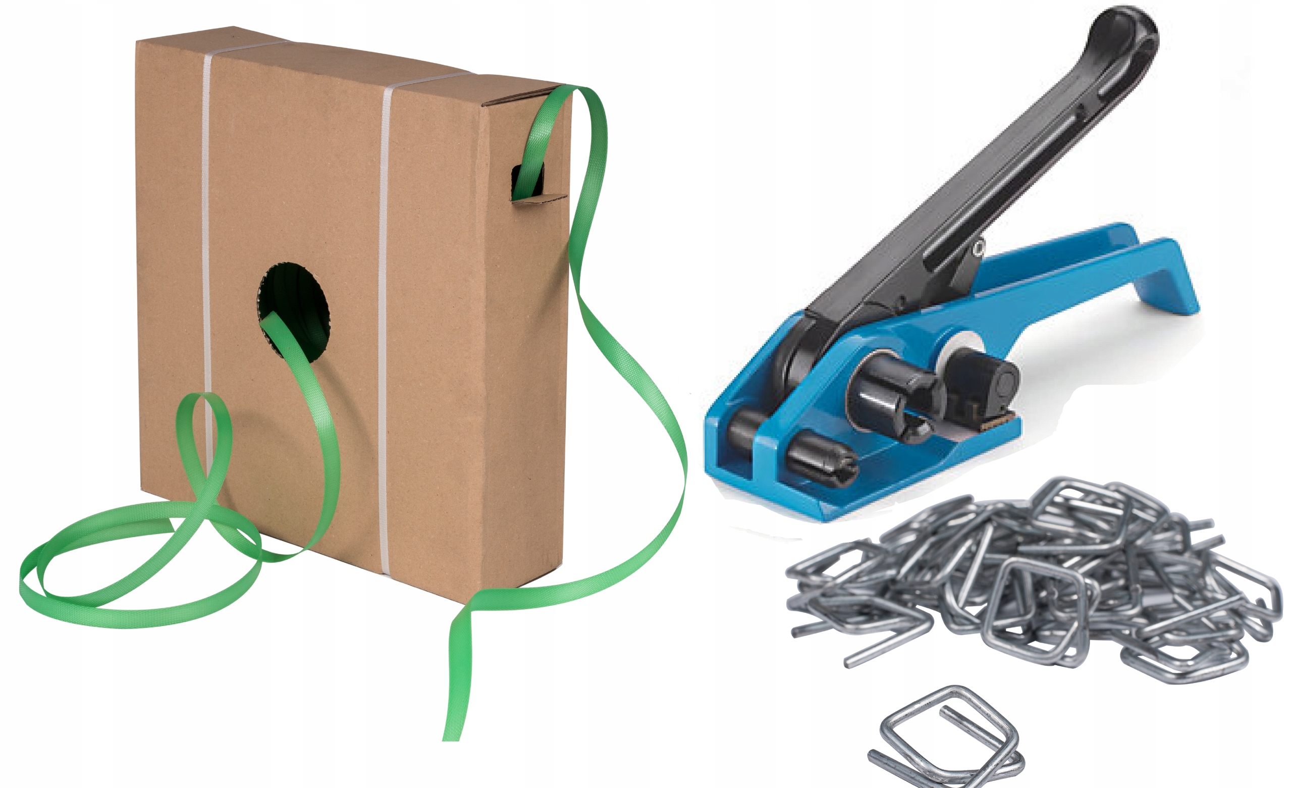 16mm CAŁY ZESTAW Taśma do spinania pakowania palet