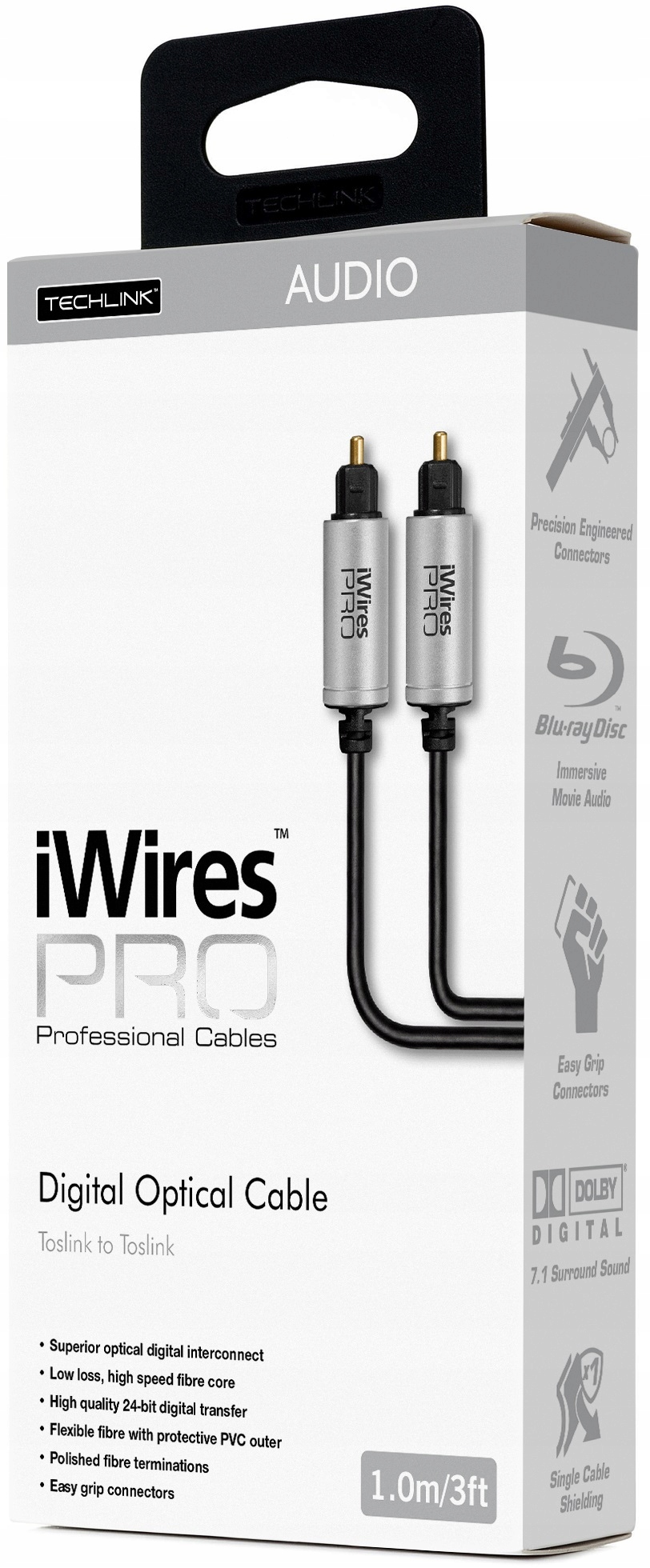 KABEL OPTYCZNY TOSLINK TECHLINK IWIRES PRO 1m EAN (GTIN) 5026242002546
