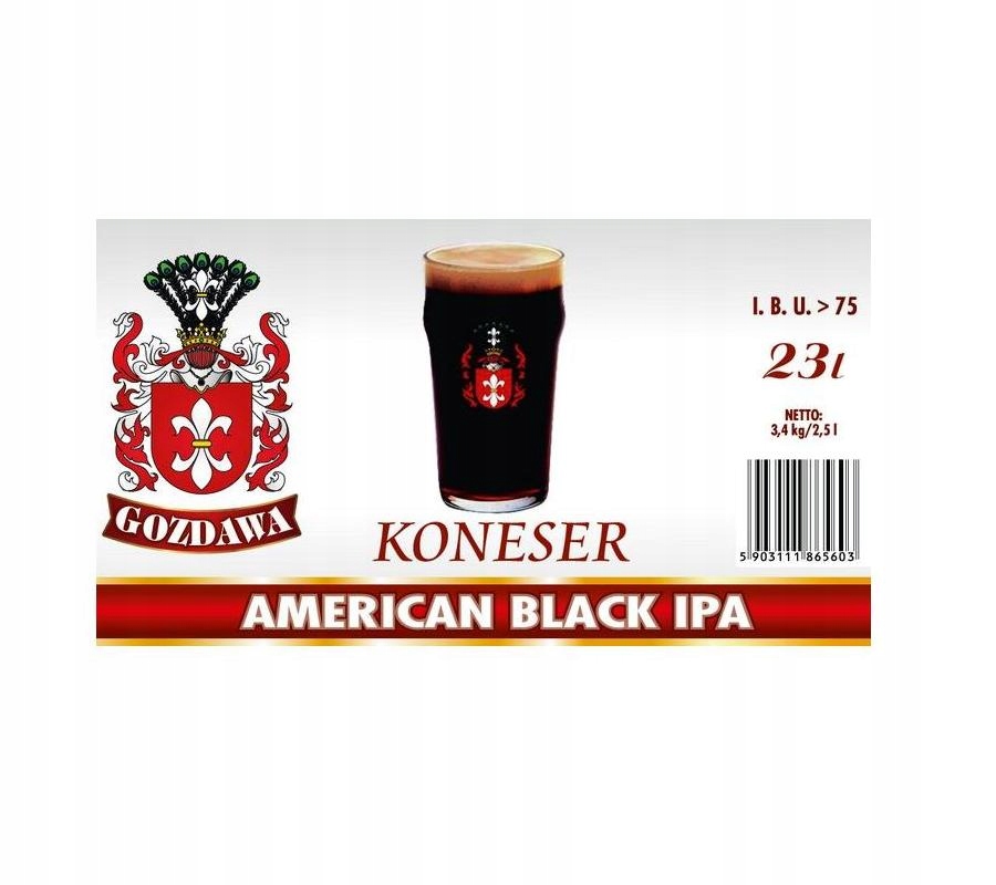 Pivní pivo Koneser American Black Ipa Gozdawa