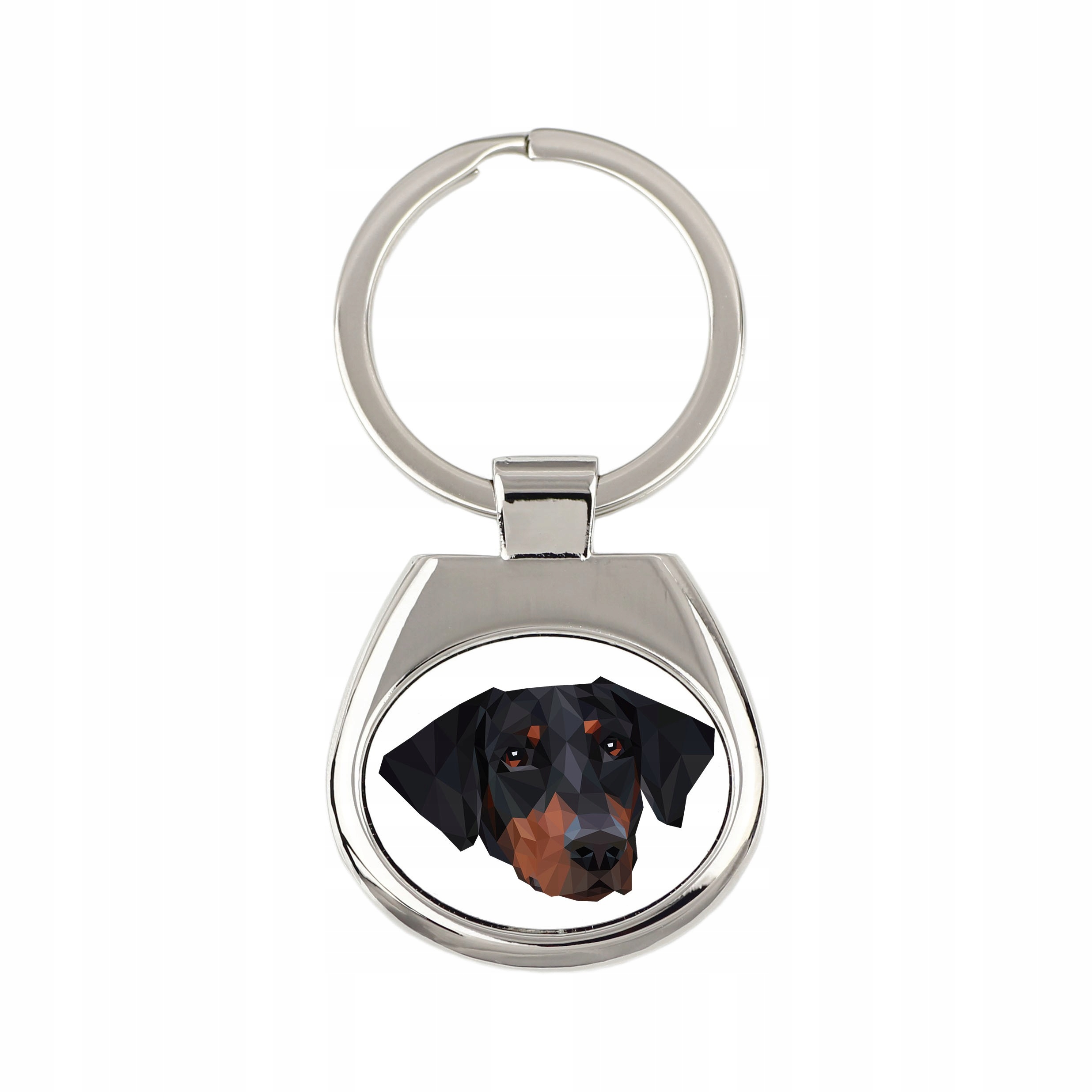 

Doberman pies geometryczny Brelok Breloczek metal
