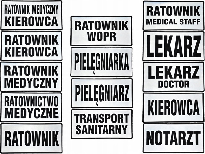 

Emblemat Sanitariusz odblaskowy na rzepie 31x15 cm