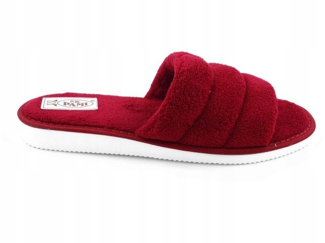 

Polskie kapcie pantofle domowe Frotka Bordowe 39