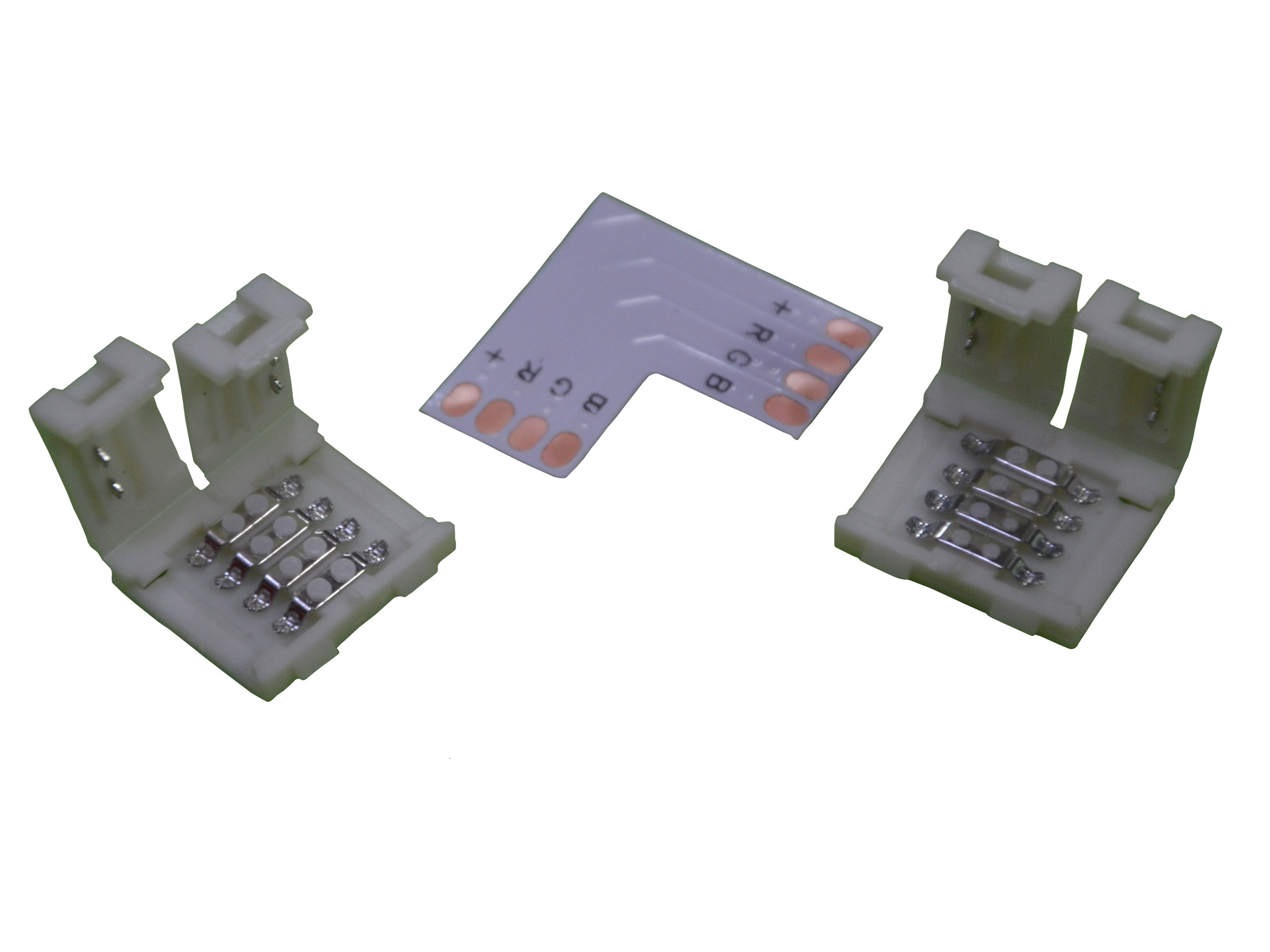 ZŁĄCZKA KĄTOWA DO TAŚMA LED RGB 10MM KLIPS-KLIPS