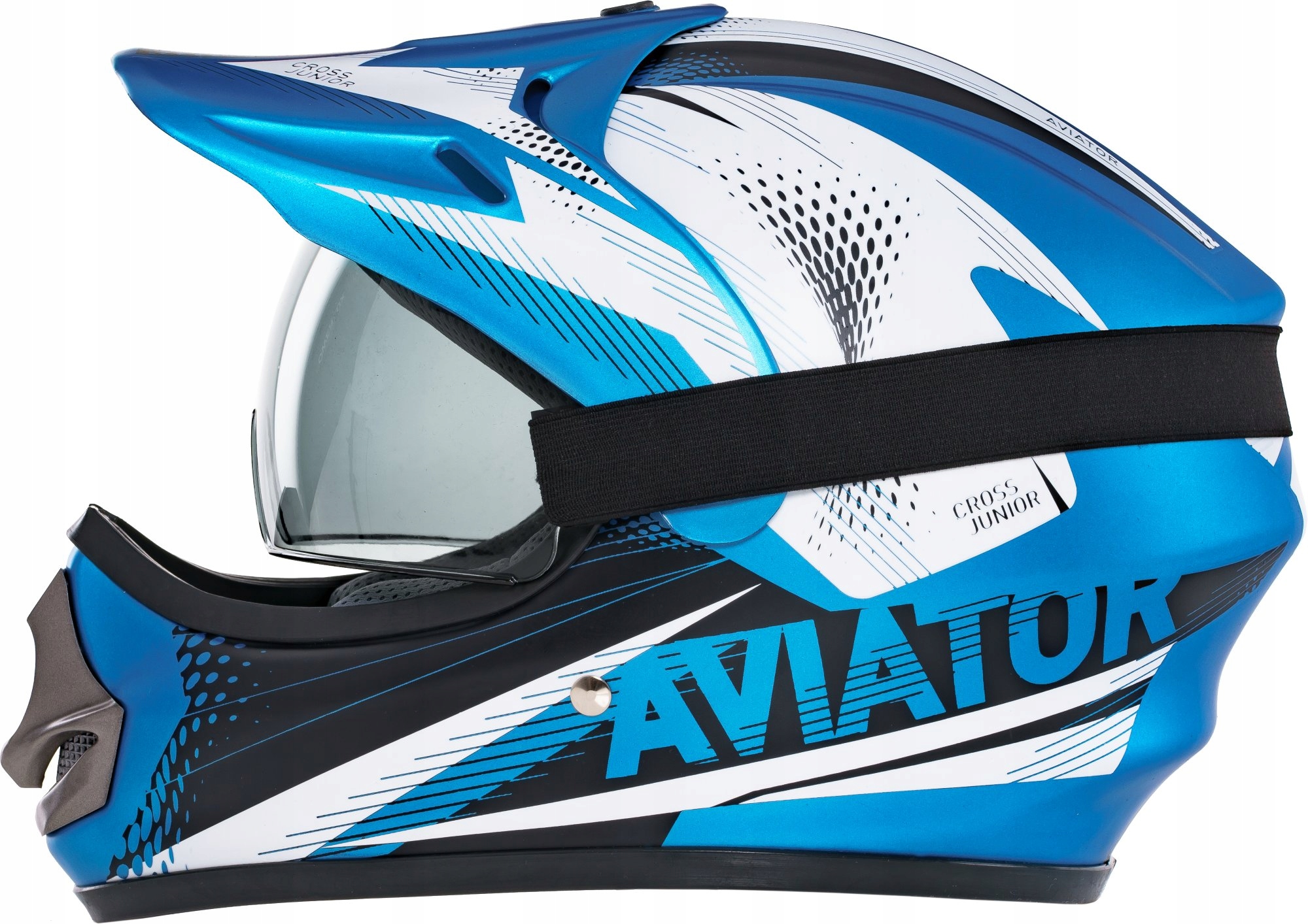 KASK CROSSOWY DZIECIĘCY ENDURO MOTOR GOGLE BLENDA