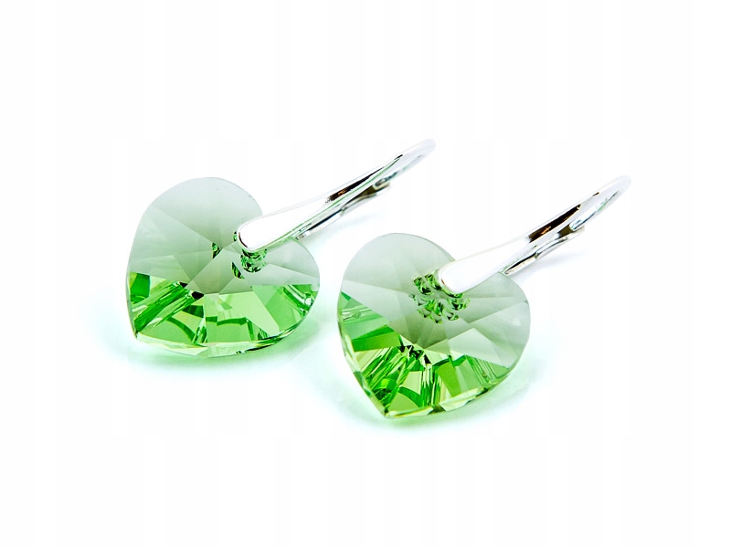 

Srebrne Kolczyki 925 z kr. Swarovski Serca 14 Per