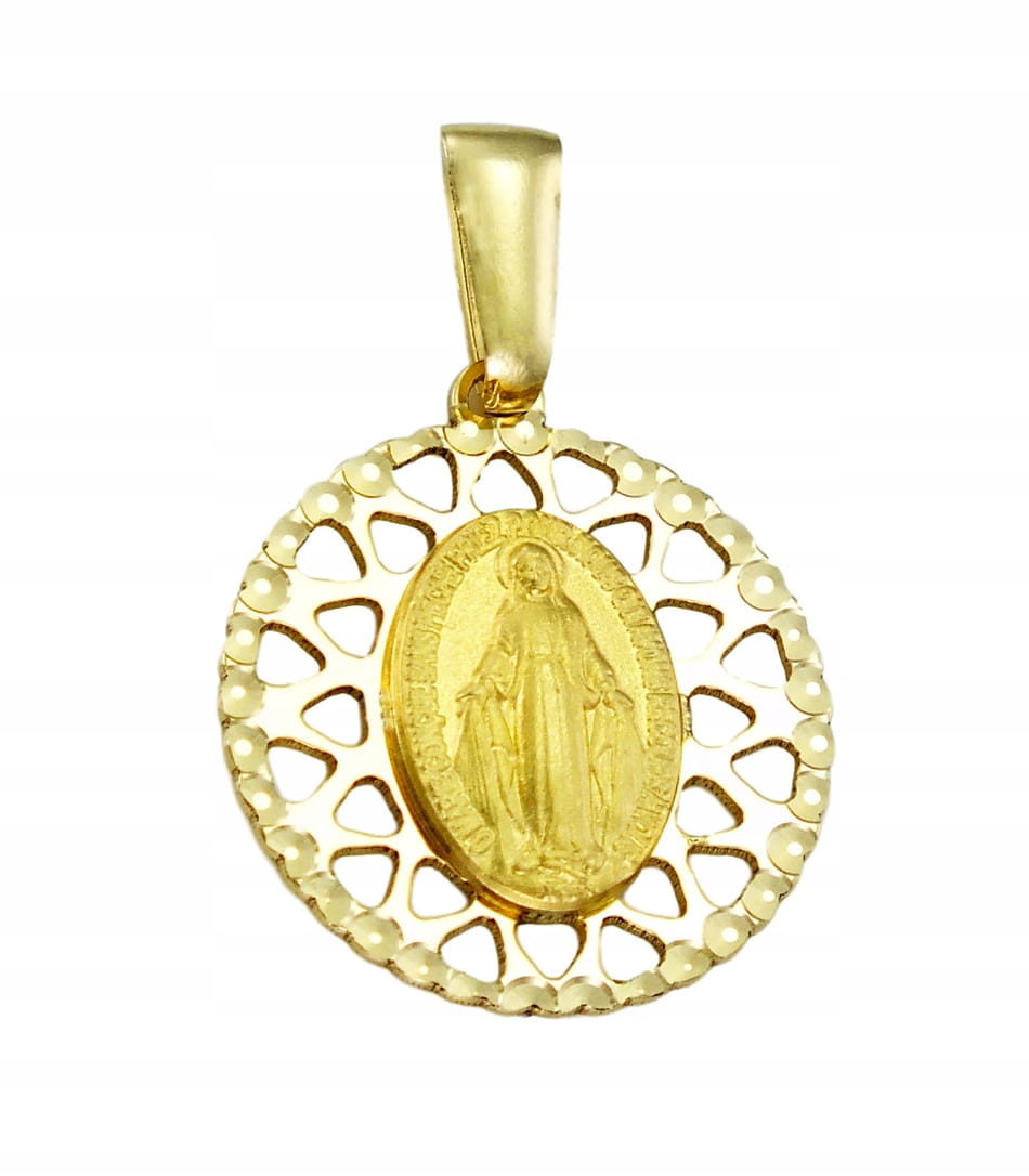Złoty Cudowny Medalik Matki Boskiej Niepokalana
