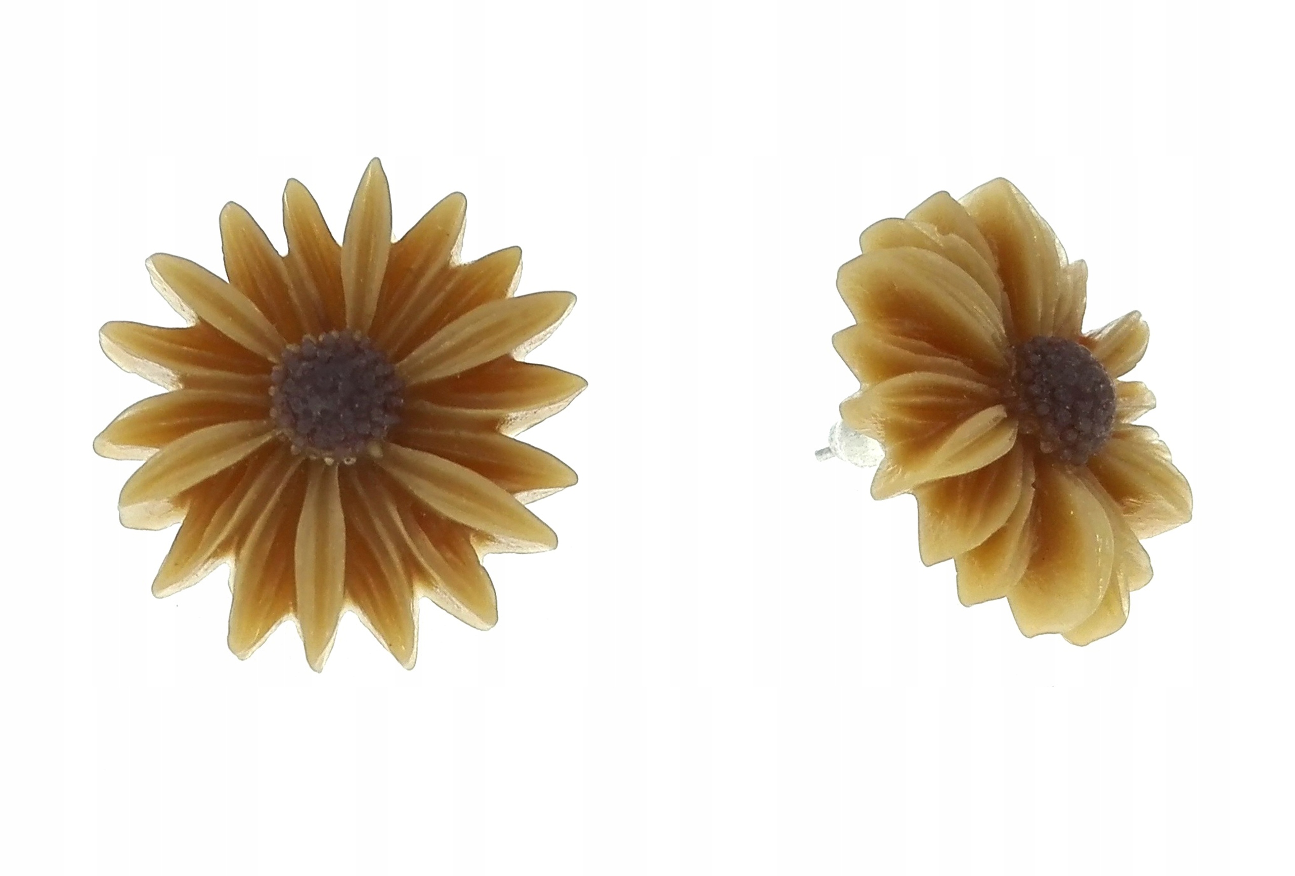 

Kolczyki kwiaty stokrotki flowers daisy kwiat brąz