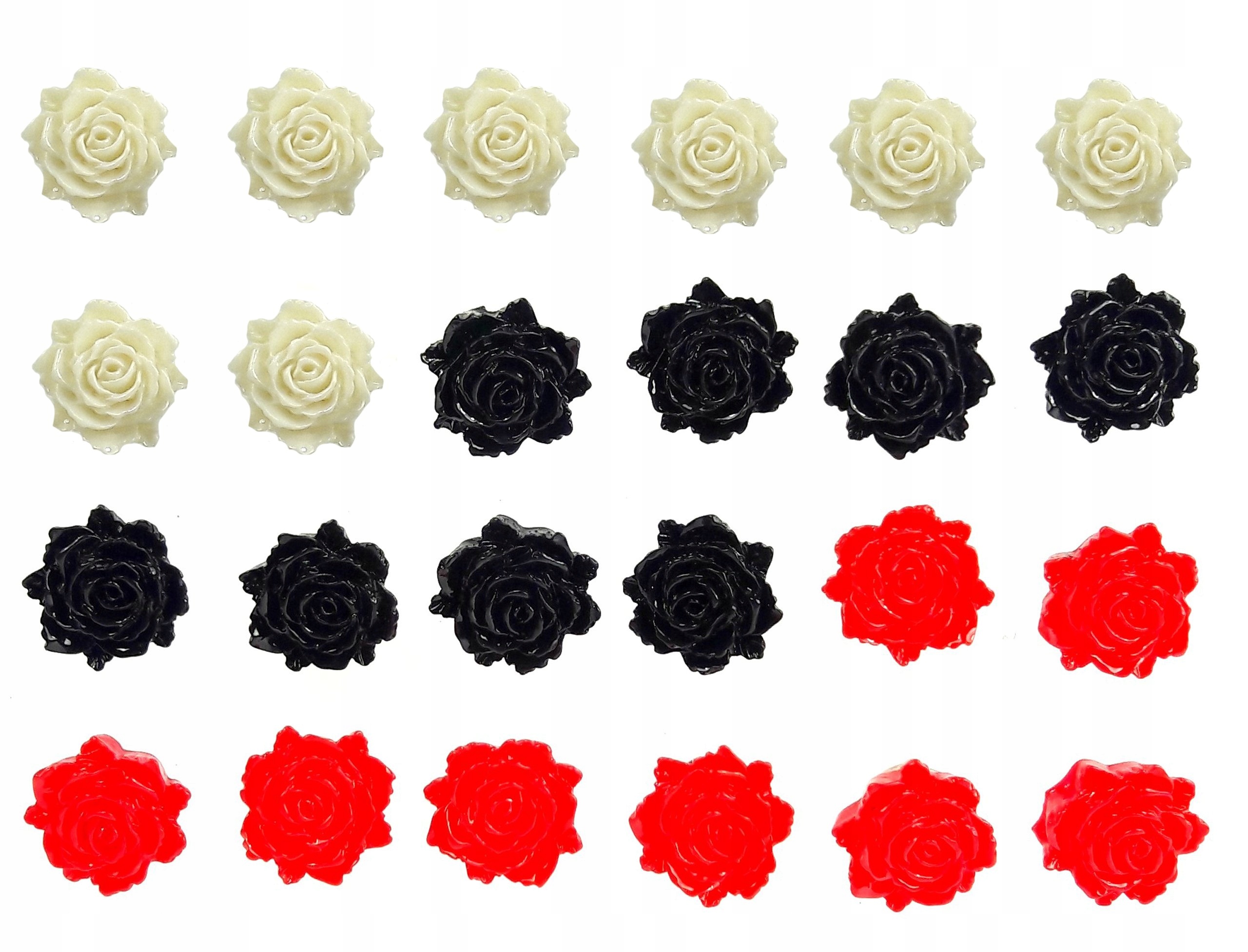

Zestaw kolczyków kwiaty róże roses 12 par