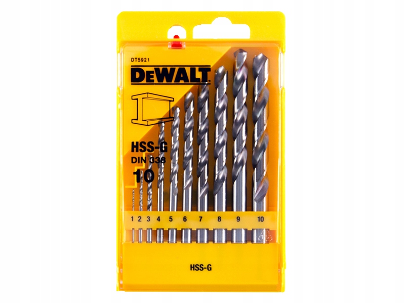 

Zestaw wierteł do metalu 10cz Hss-g DeWalt DT5921