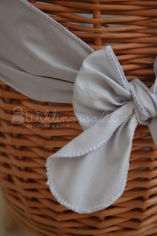 WÓZEK DLA LALEK Z WIKLINY GŁADKI SZARY PREMIUM Seria a1