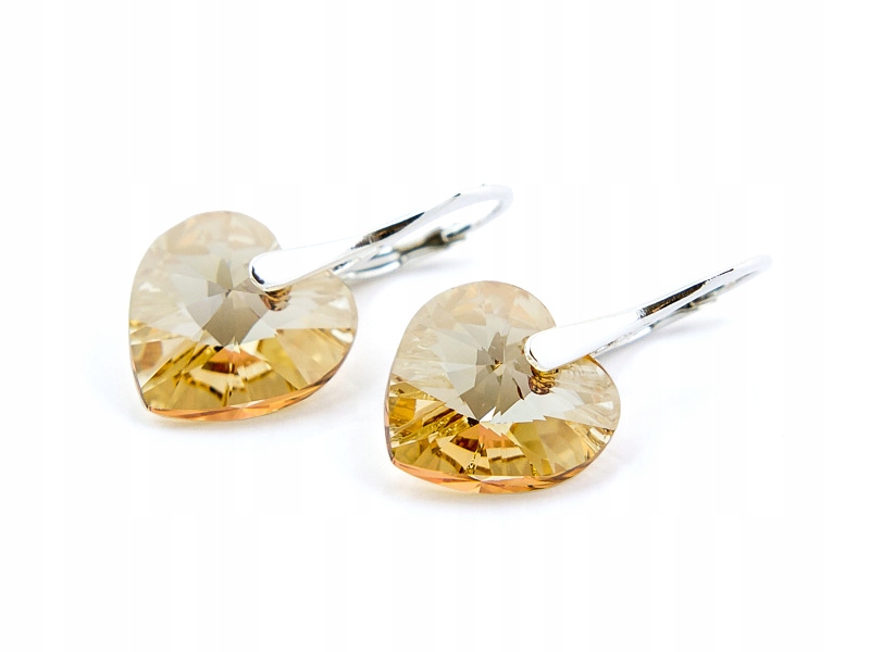 

Srebrne Kolczyki 925 z kr. Swarovski Serca 14 Gsha