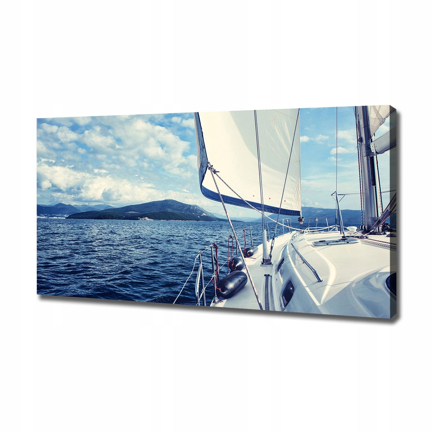 

Foto obraz na płótnie Jacht na tle morza 120x60 cm