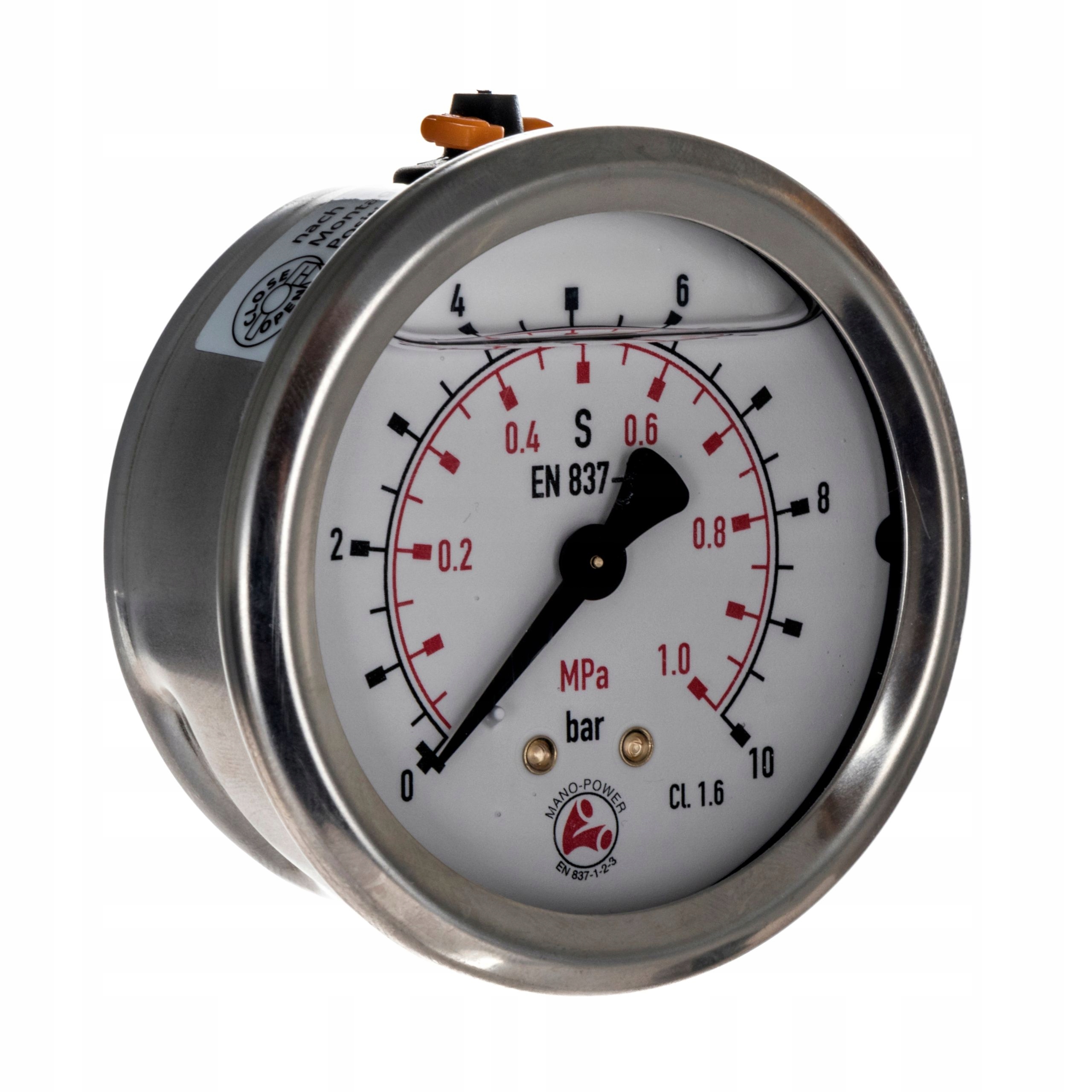 

Manometr fi 63 Bsp 1/4" tył zakres 0-10 Bar