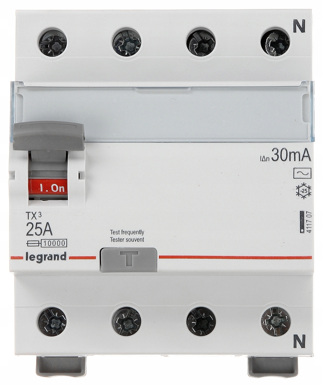 Wyłącznik różnicowoprądowy 4P 25A 0,03A typ Ac P304 TX3 411707 Legrand