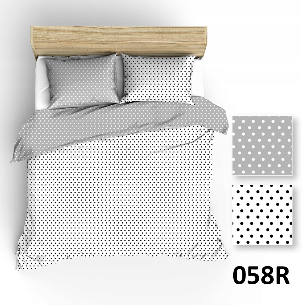 

Poszewka bawełniana 40x40 R058 biała szara groszki