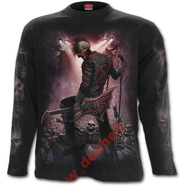 Punk Kytarista Stage Fright Koncert tričko/dlouhý rukáv XL Spiral