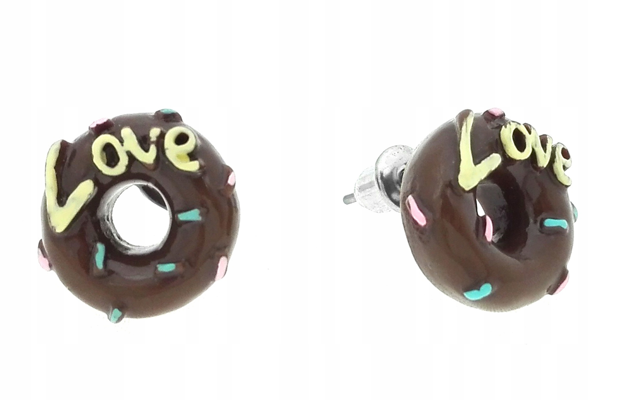 

K265-2 Kolczyki Pączki Love Czekoladowe