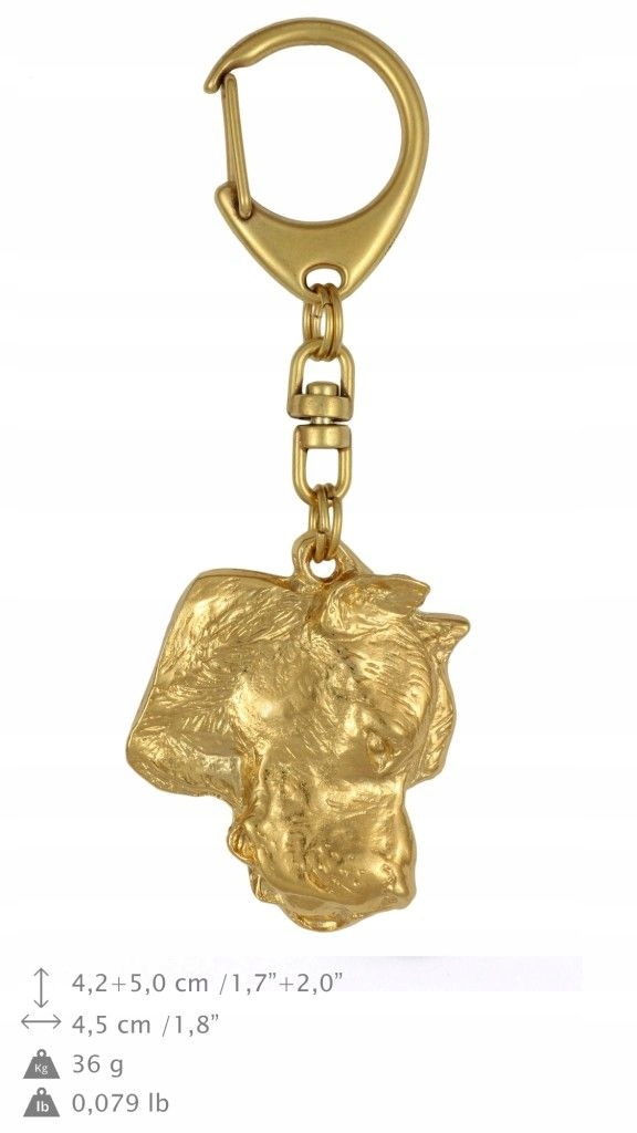 Dog Argentyński Pozłacany brelok do kluczy