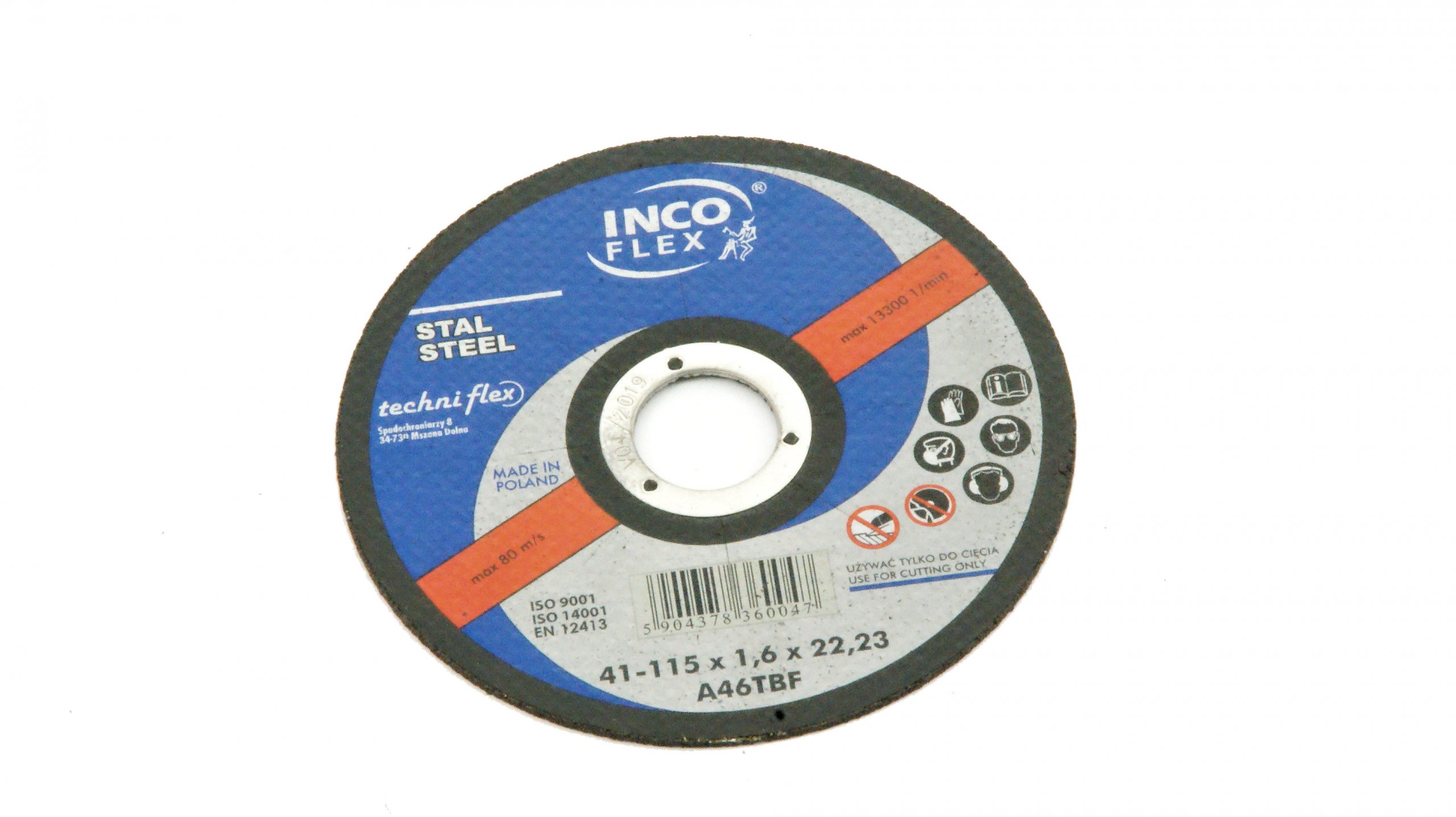 

Tarcza płaska do metalu 115x1,6 Inco
