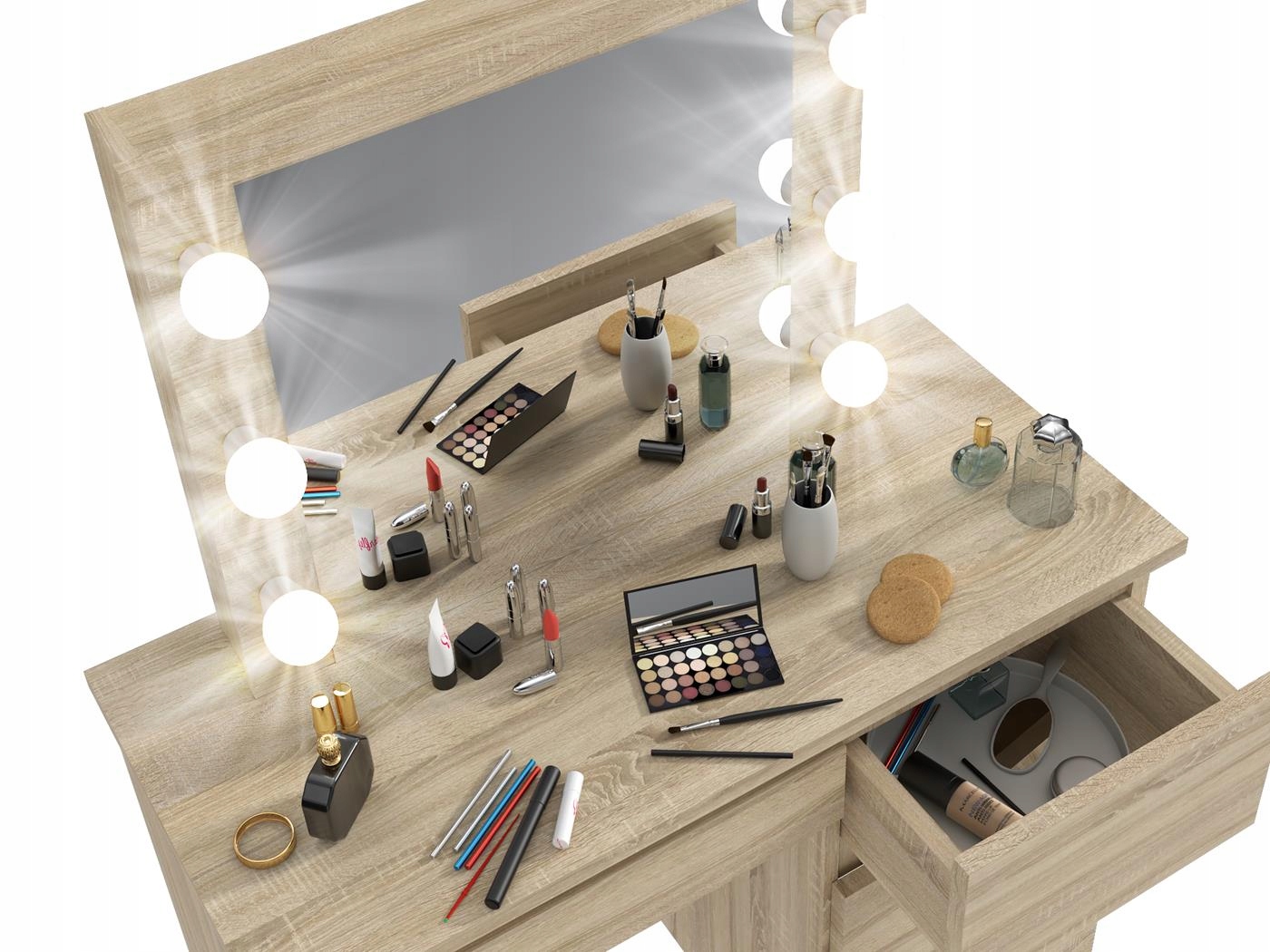 TOALETKA KOSMETYCZNA BETA 6 LED SONOMA SZUFLADY Marka Martigo Plus