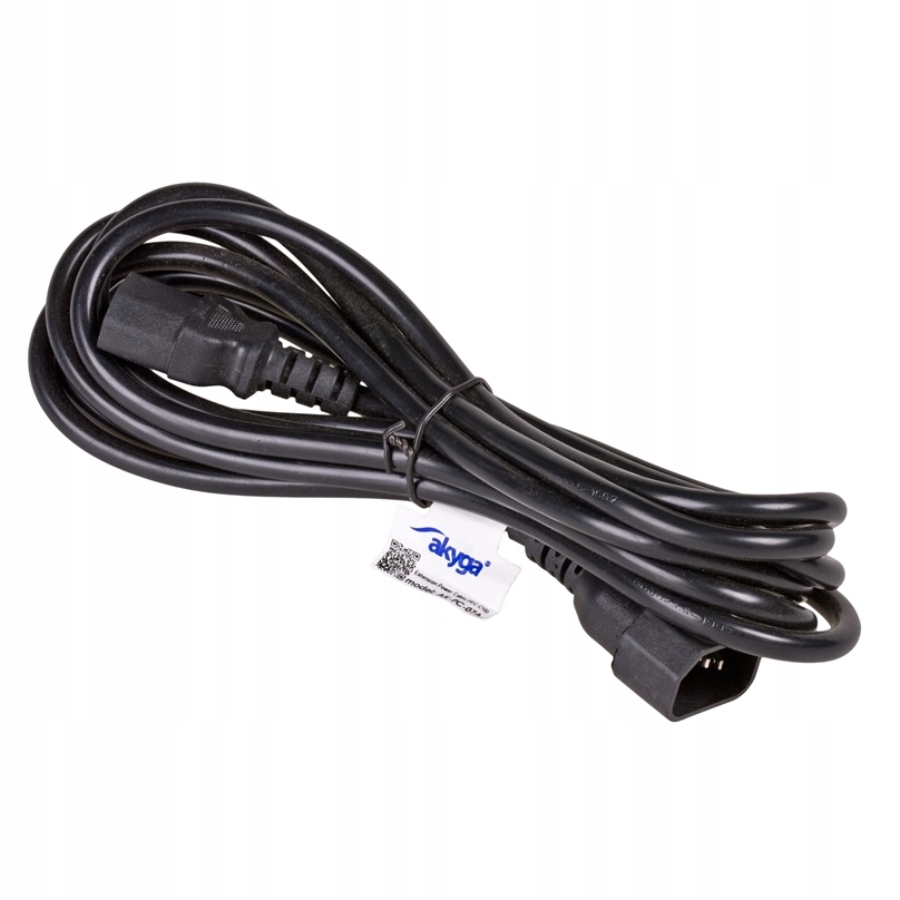 AKYGA Kabel zasilający Akyga AK-PC-03A przedłużacz CCA IEC C13 / C14 1.8 m — 9