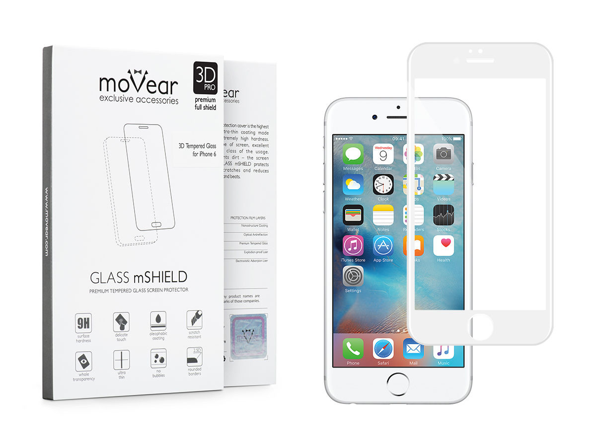 

Szkło Hartowane 3D Cały Ekran iPhone 6 6s Movear
