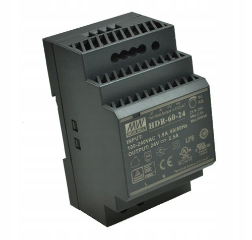 Zasilacz Mean Well HDR-60-24 Stan opakowania oryginalne