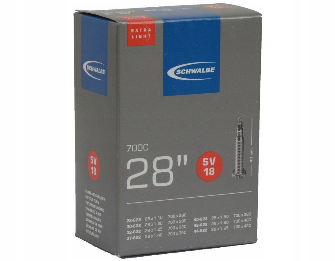 

Schwalbe SV18 Dętka 28 ExtraLight 105g presta 40mm
