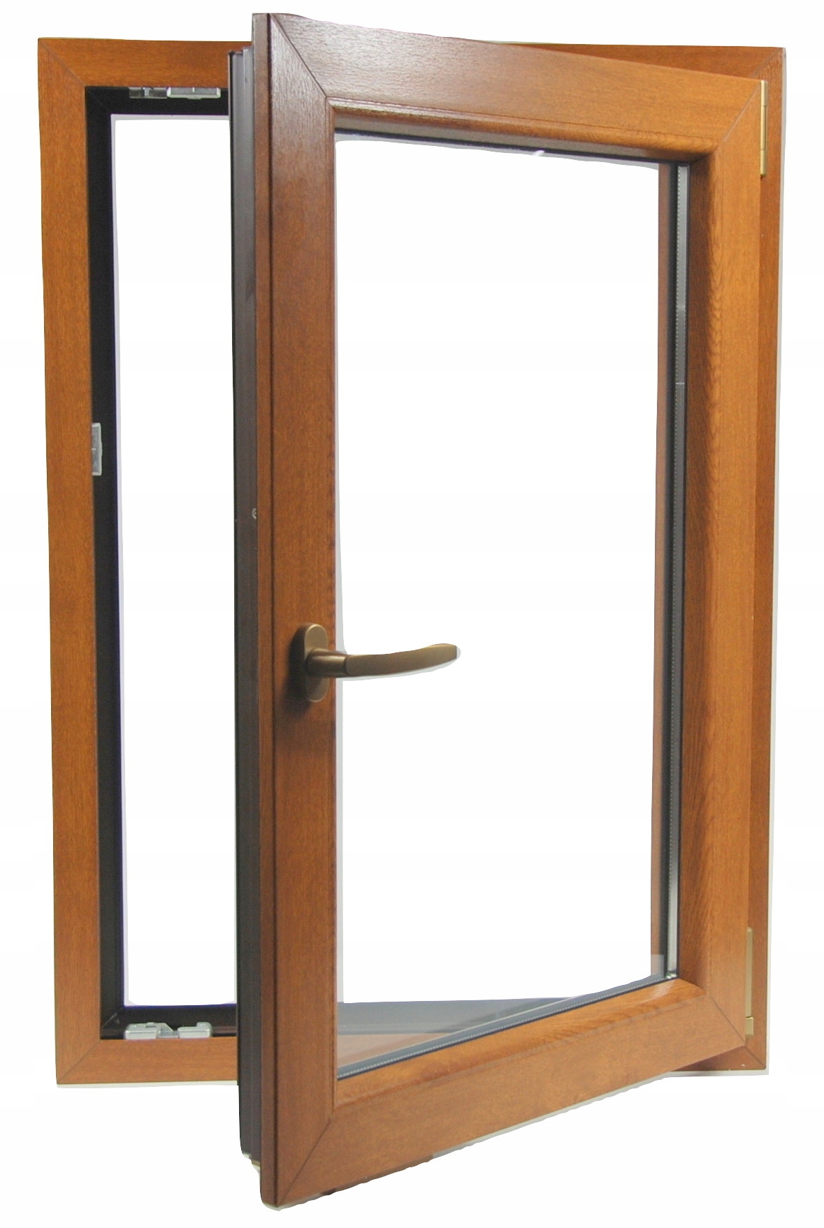 OKNO PCV 80 x 110 / 800 x 1100 RU 2 x ZŁOTY DĄB Kod producenta 00000975