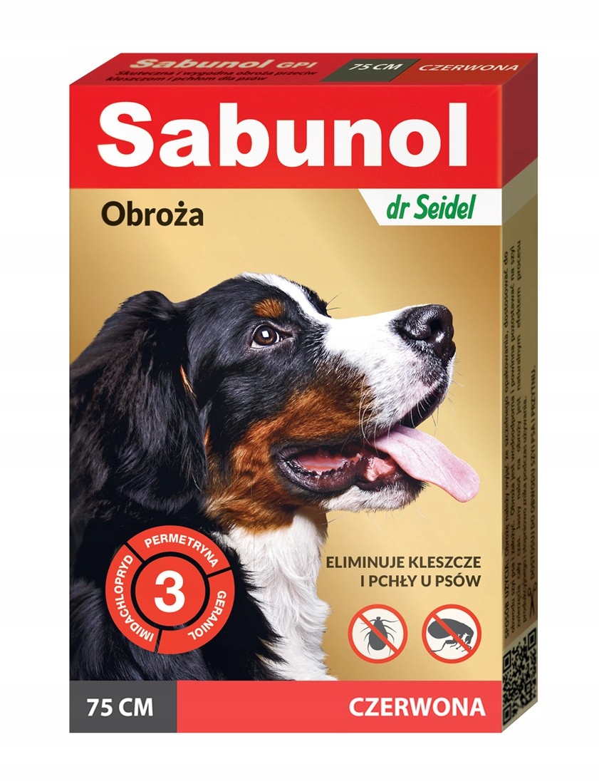 

Sabunol obroża pchły kleszcze pies 75cm czerwona