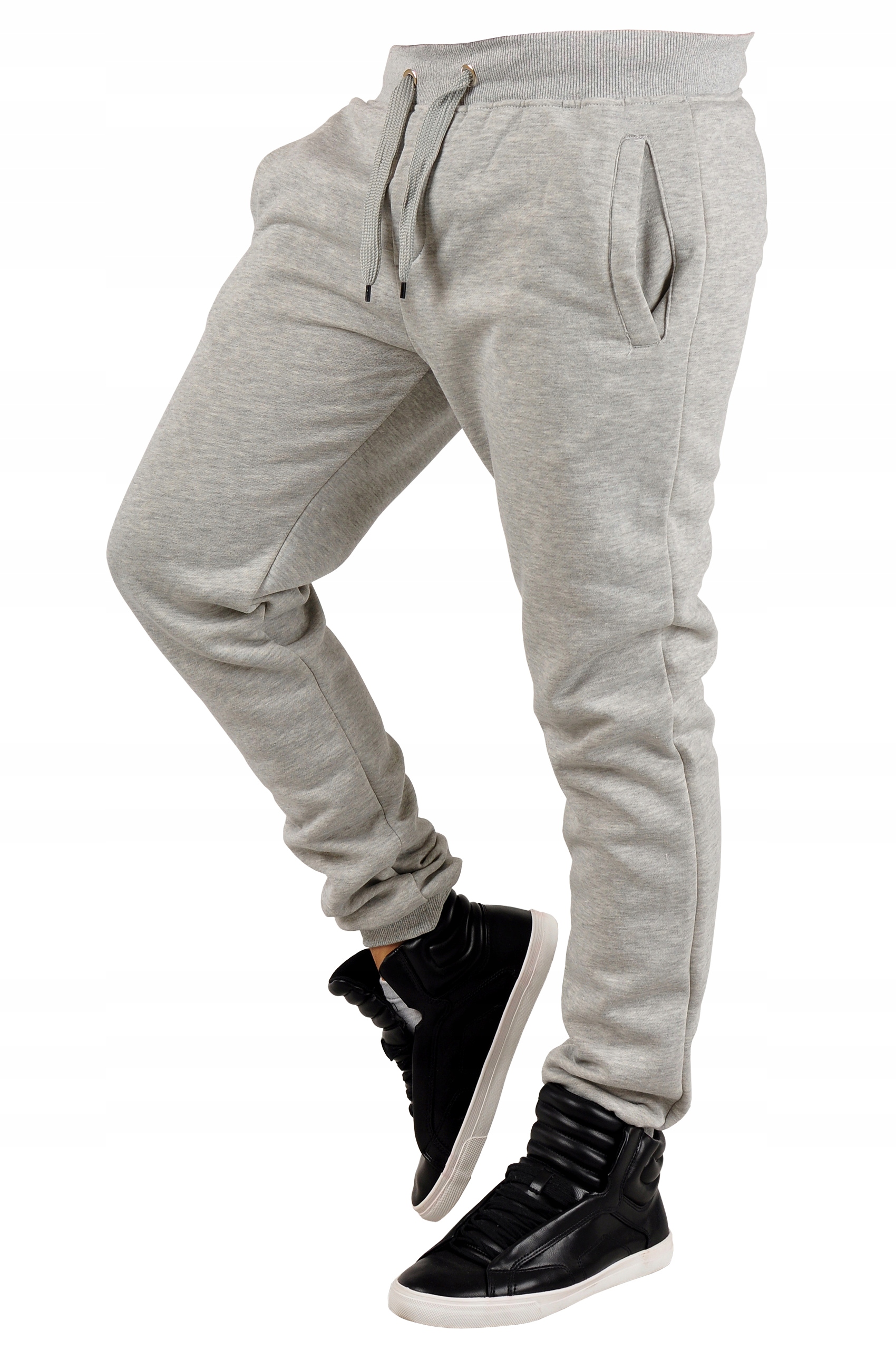 K01 r. M MĘSKIE SPODNIE DRESOWE JOGGERY GŁADKIE Rozmiar M