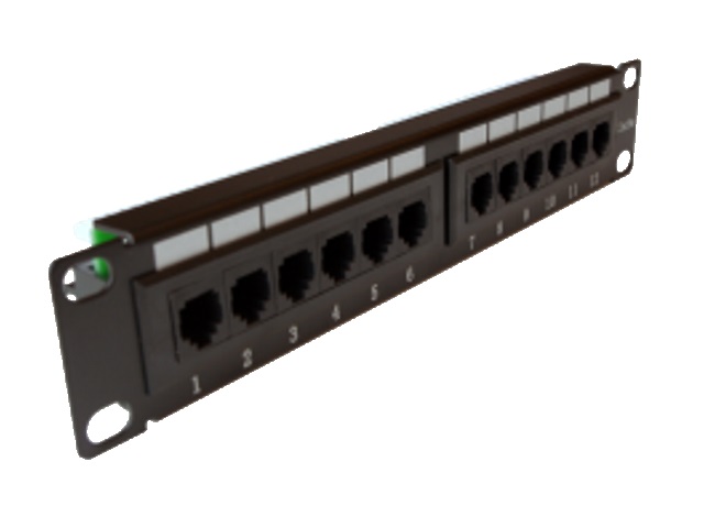 Digitus patch panel 10'' 12x RJ45 kat. 5e nieekranowany 1U czarny