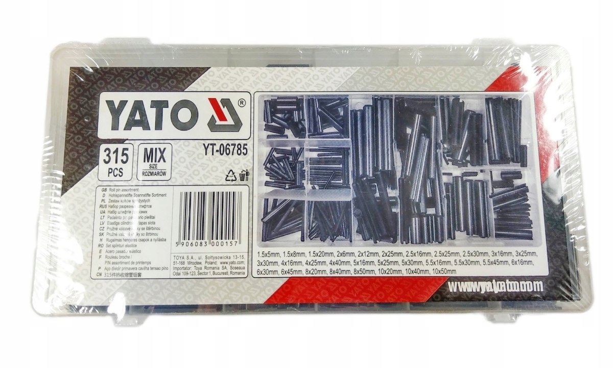 

Zestaw kołków sprężystych 315szt. MIX Yato