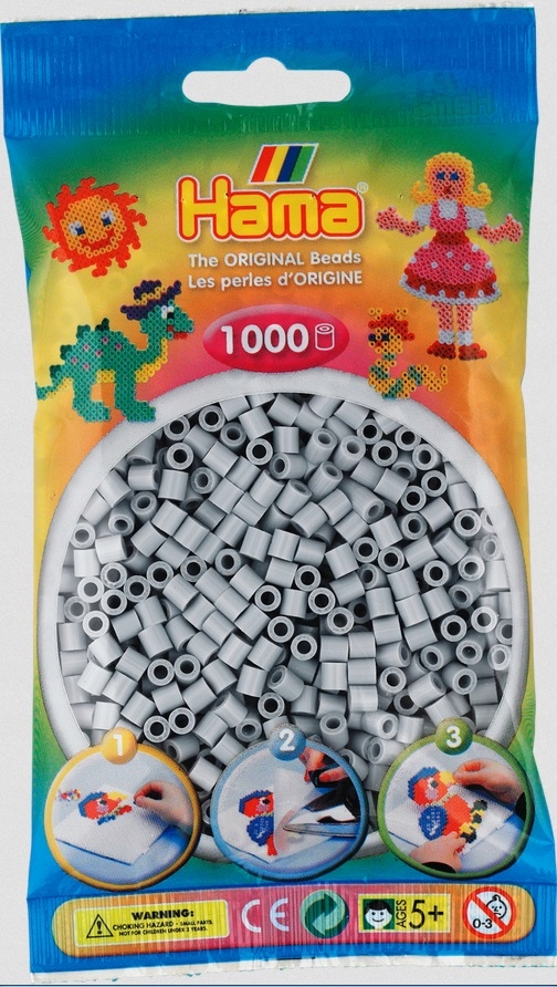 

Koraliki Hama MIDI 1000 207-70 Jasne Popielate