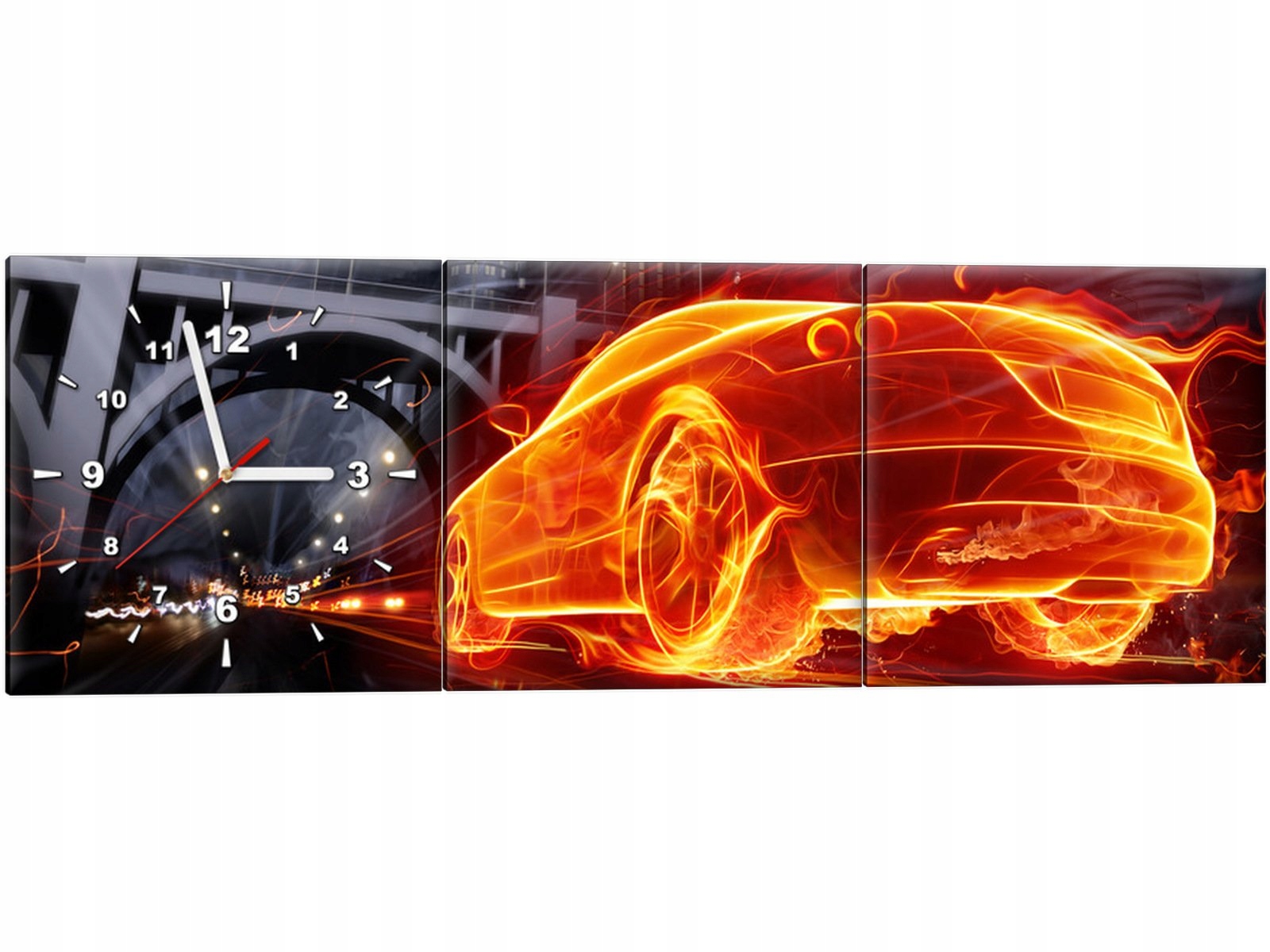 

Zegar na ścianę dla dziecka syna 90x30 Obraz Auto