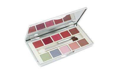 paleta do makijażu wiosenne pastele cienie pomadki pędzelki