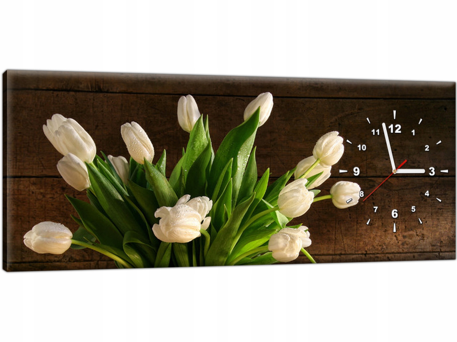 

Zegar ścienny Obraz 100x40 Tulipany kwiaty Piękny