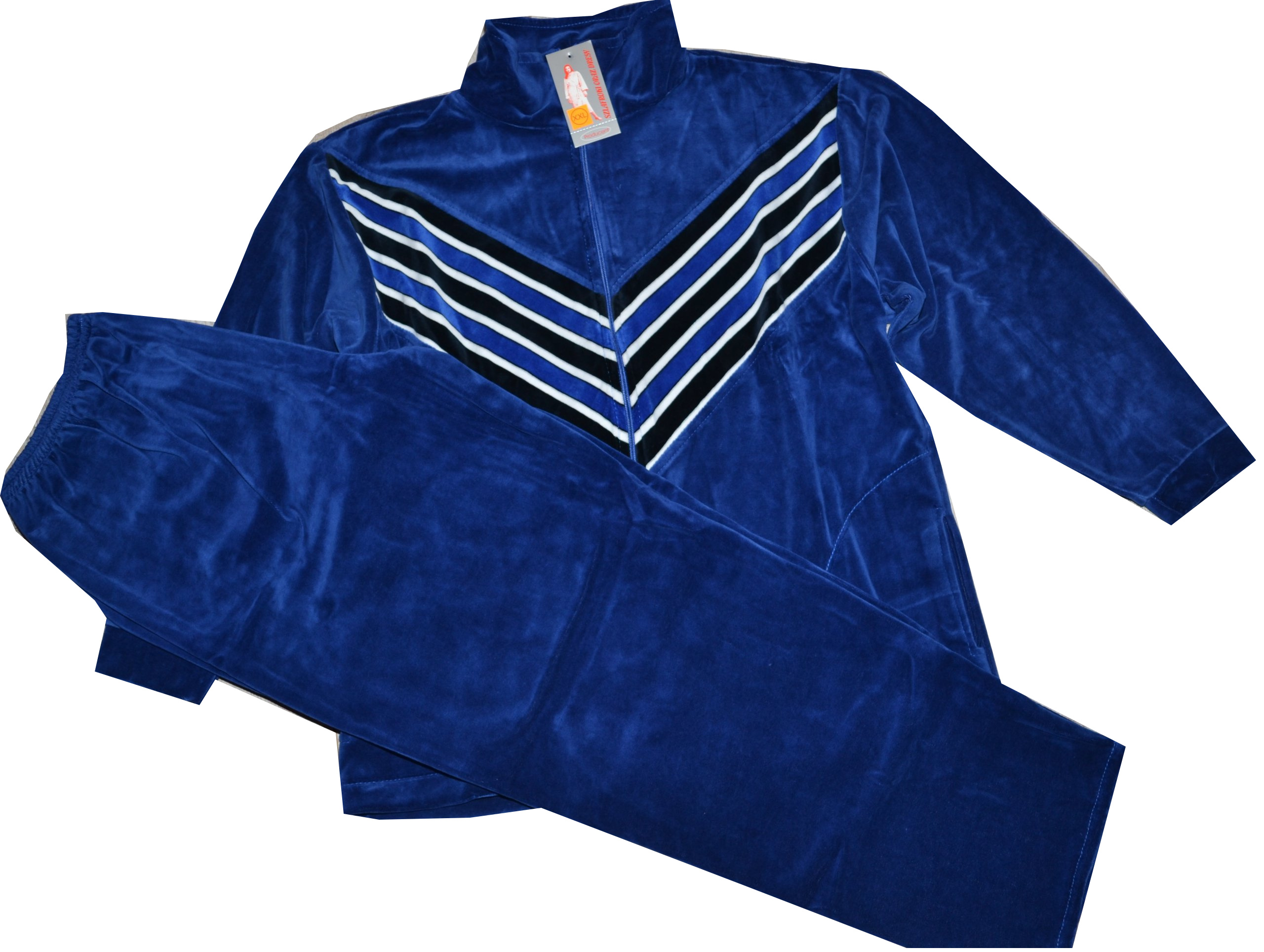 Teplákovka v Velurový Chrpa XXXL 52 54 56 3xl modrý polský výrobce