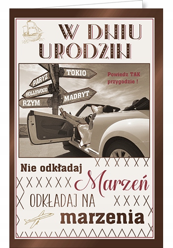 

Kartka urodzinowa z życzeniami kopertą U63