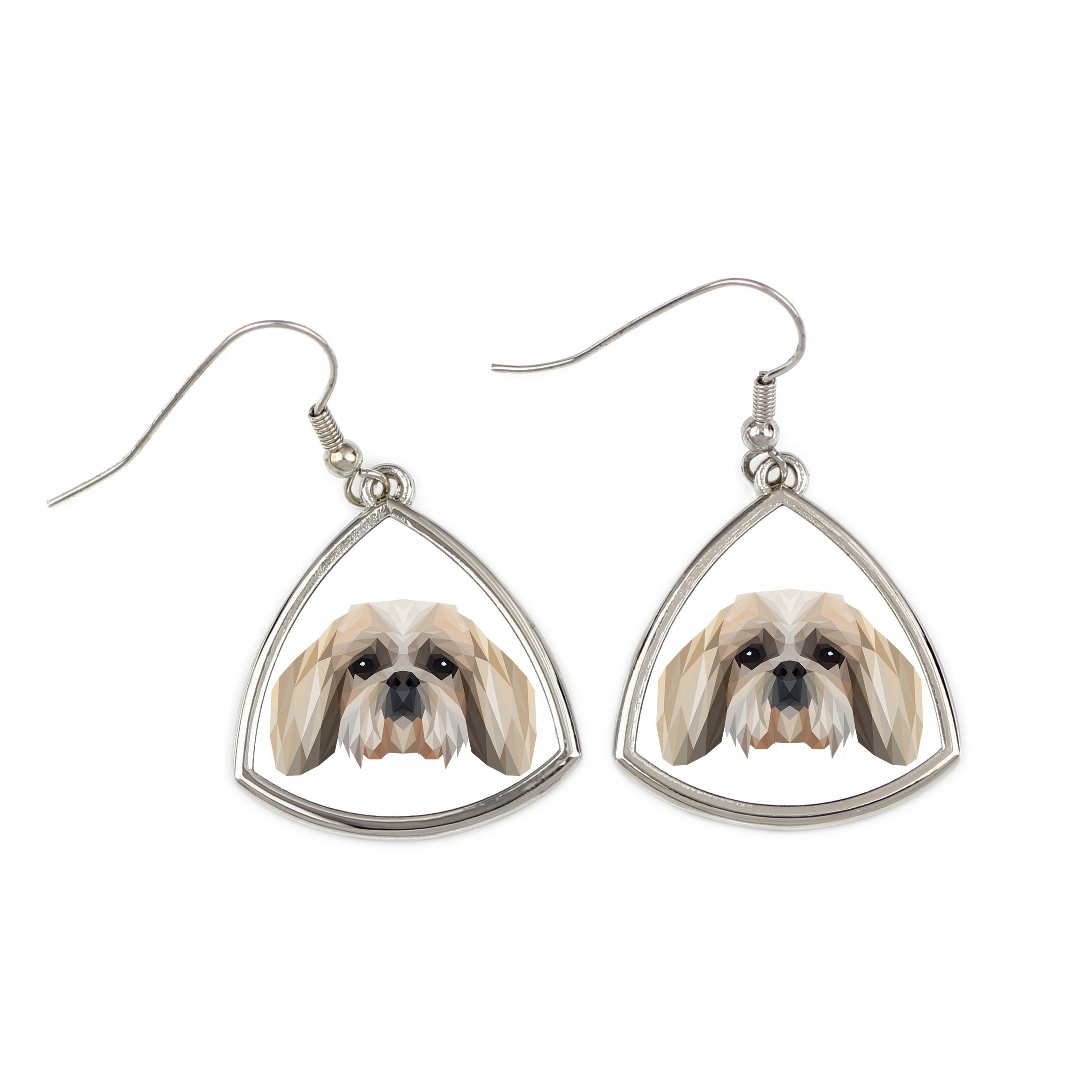

Shih Tzu Kolczyki z grafiką, pies geometryczny
