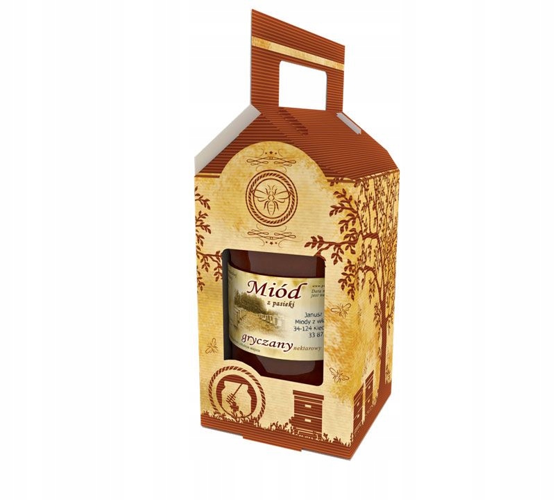 

Pudełko Ozdobne na 1 słoik 900ml (10szt) miód- P1h
