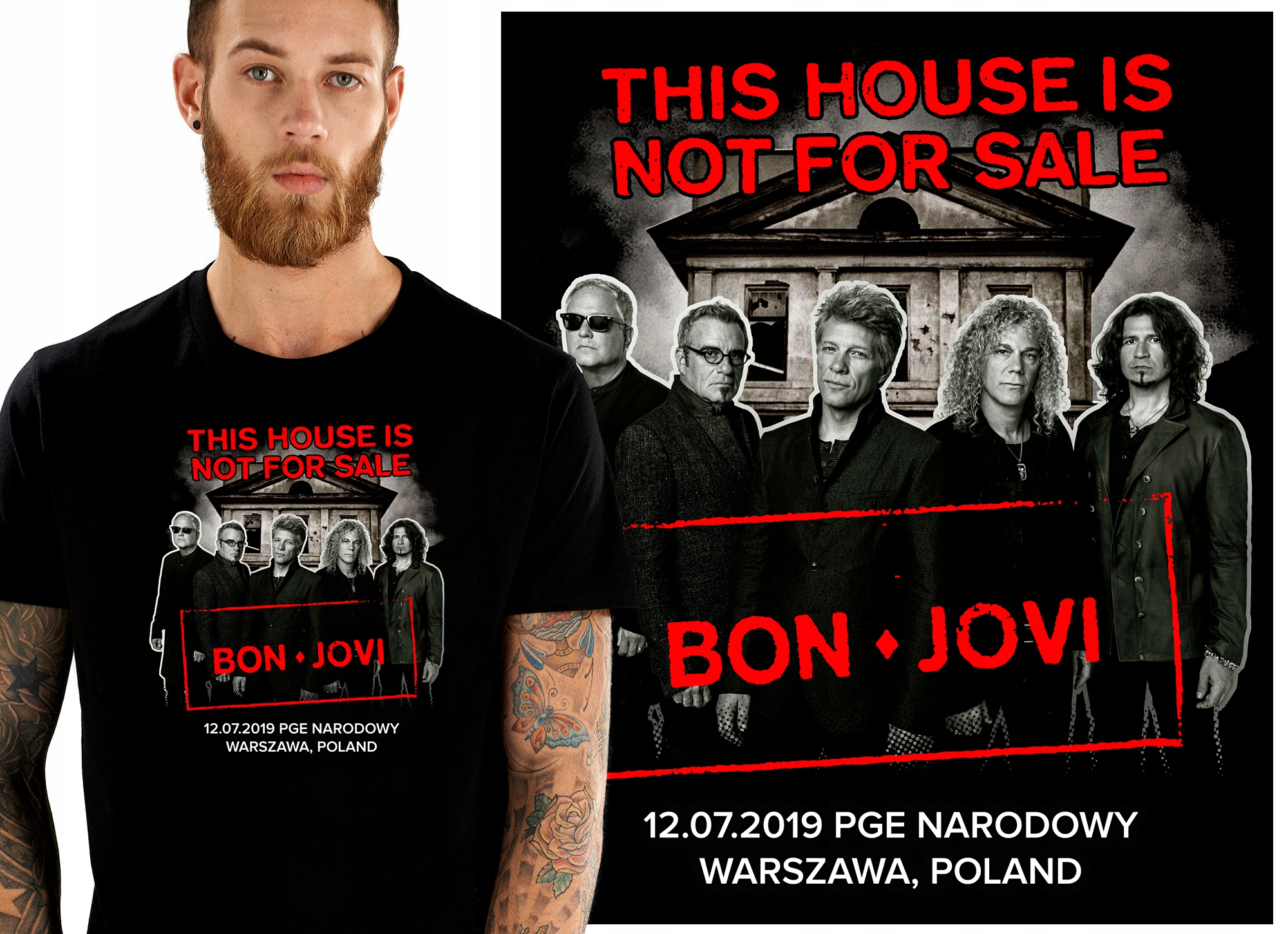 

Bon Jovi Tour 2019 Pge Warszawa Koszulka Męska XL