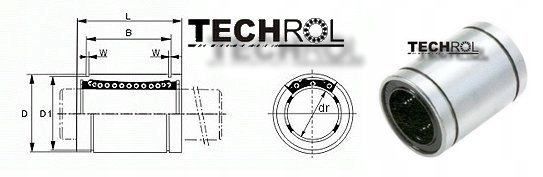 KB 2558 UU ŁOŻYSKO LINIOWE LME 25 UU wałek 25 mm Średnica wewnętrzna 25 mm