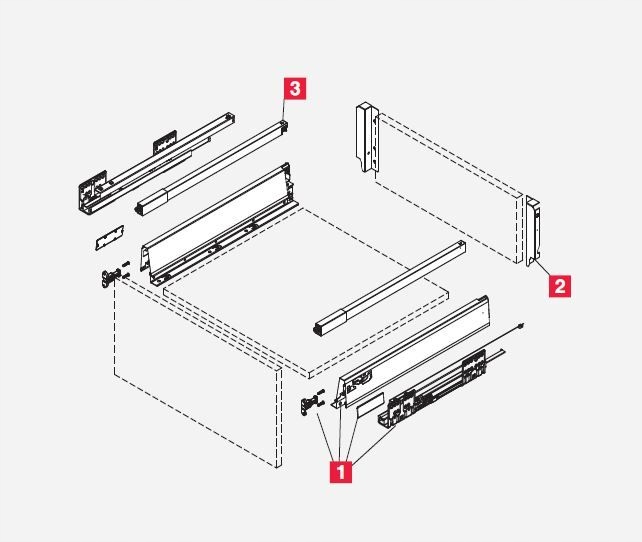 SZUFLADA REJS COMFORTBOX L270 ŚREDNIA (H=164MM) Marka Rejs