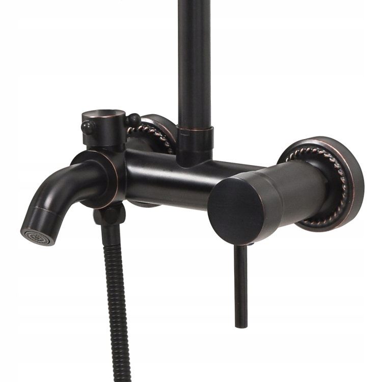 Nástenná sprchová batéria čierna Retro Fala Termostat